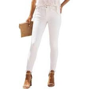Style & Co White High Rise Stretch Cotton Skinny Jeans. Size 14P.